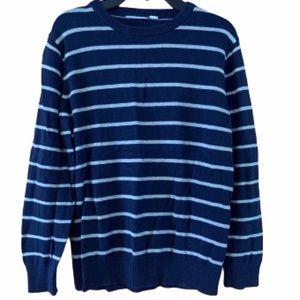 Boys navy/gray striped sweater size large
